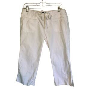 dELiA*s Smarty Pants White Cotton Capri Pants Tie Front - Juniors Size 11